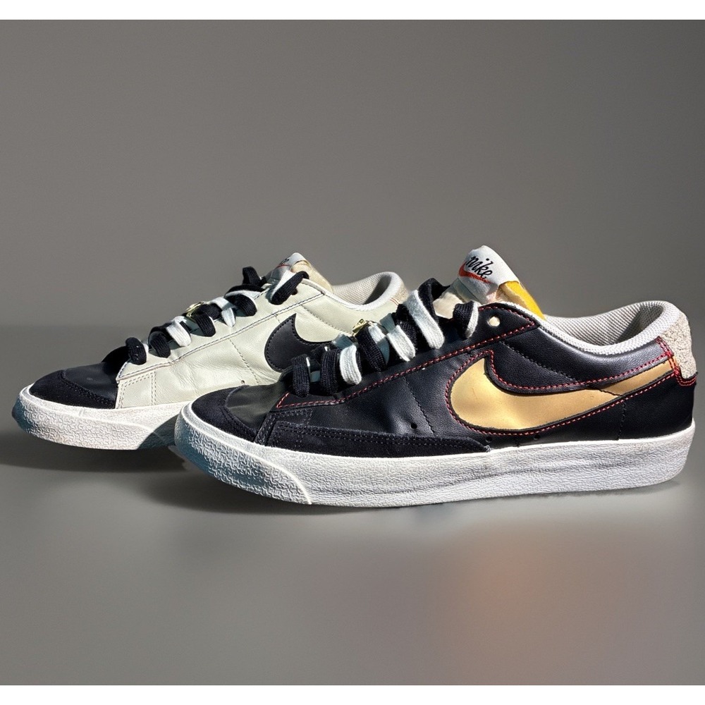 Nike Blazer Low '77 PRM | MENS SIZE 9.5 | Black Gold Sneakers 50th Anniversary